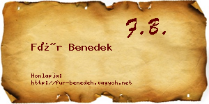 Für Benedek névjegykártya