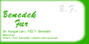 benedek fur business card